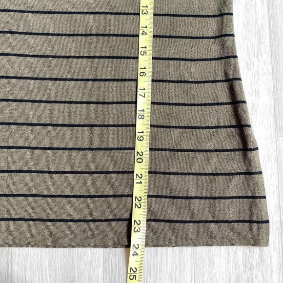 Misook Scoopneck Classic Acrylic Knit Tank Top Olive Black Stripe Size XL - Picture 5 of 5
